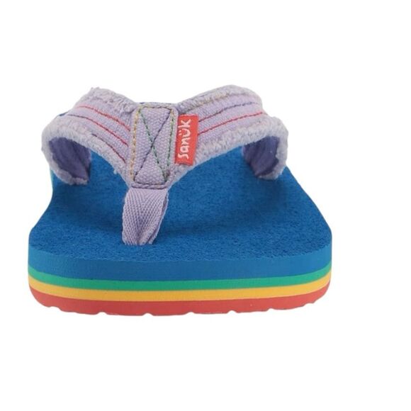 Sanuk Unisex-Child Y Fraidy Stacker, Rainbow, Size Kids 4-5, NWT - Picture 1 of 9